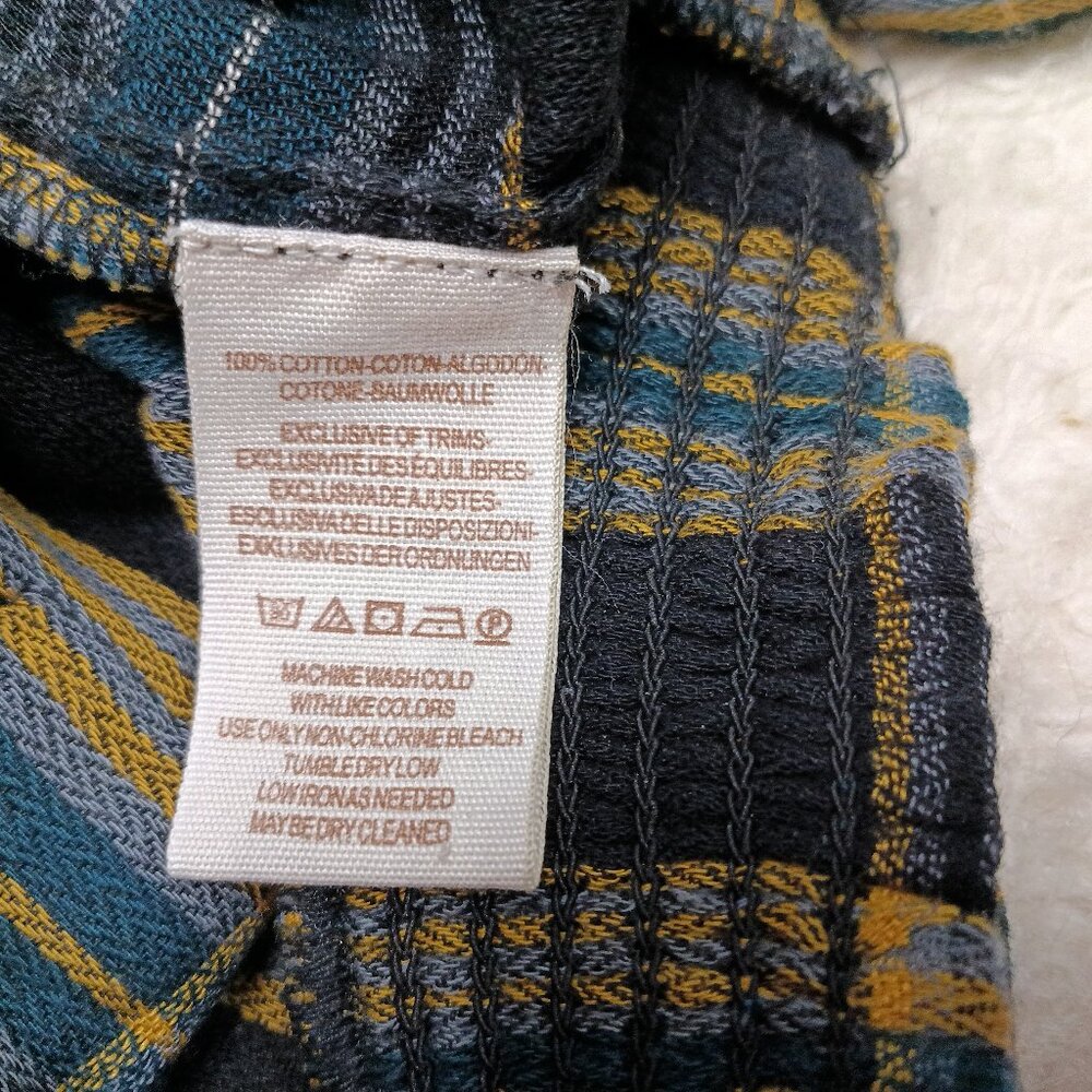 Free People Women's Its the Good Life Plaid Crop Top Long Sleeve Buttons - Picture 8 of 8
